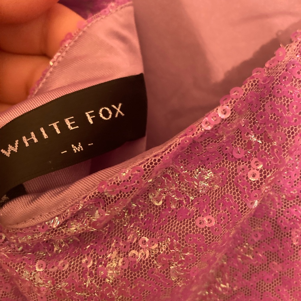 White Fox Boutique Lilac Need A Reason Sequin Mini Dress - Picture 6 of 9